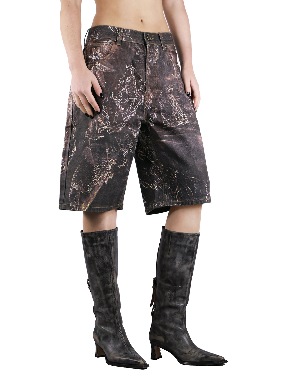 THE "NYMPHENBURG LACE" DENIM SHORT